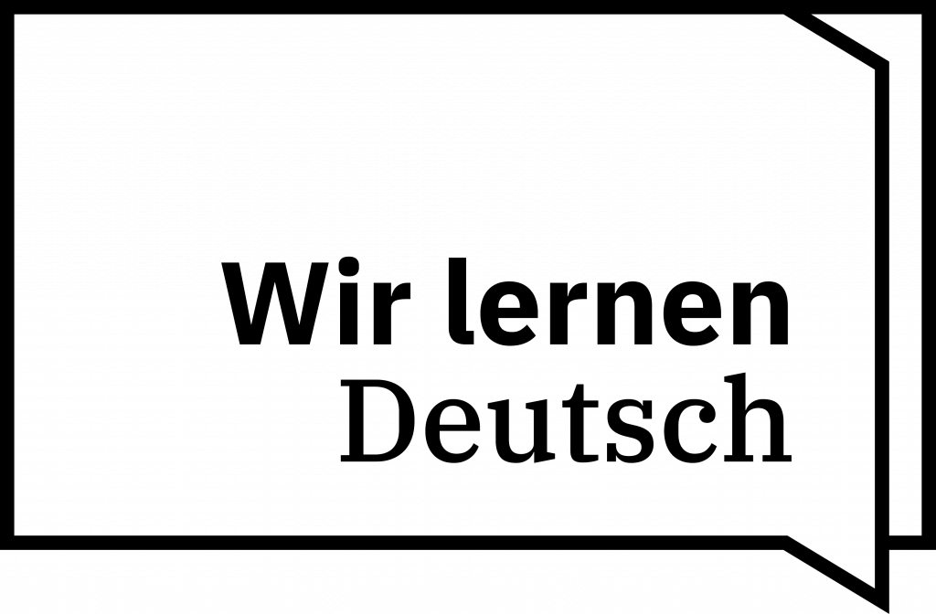 Logo von Wir lernen Deutsch, eine stilisierte Sprechblase
