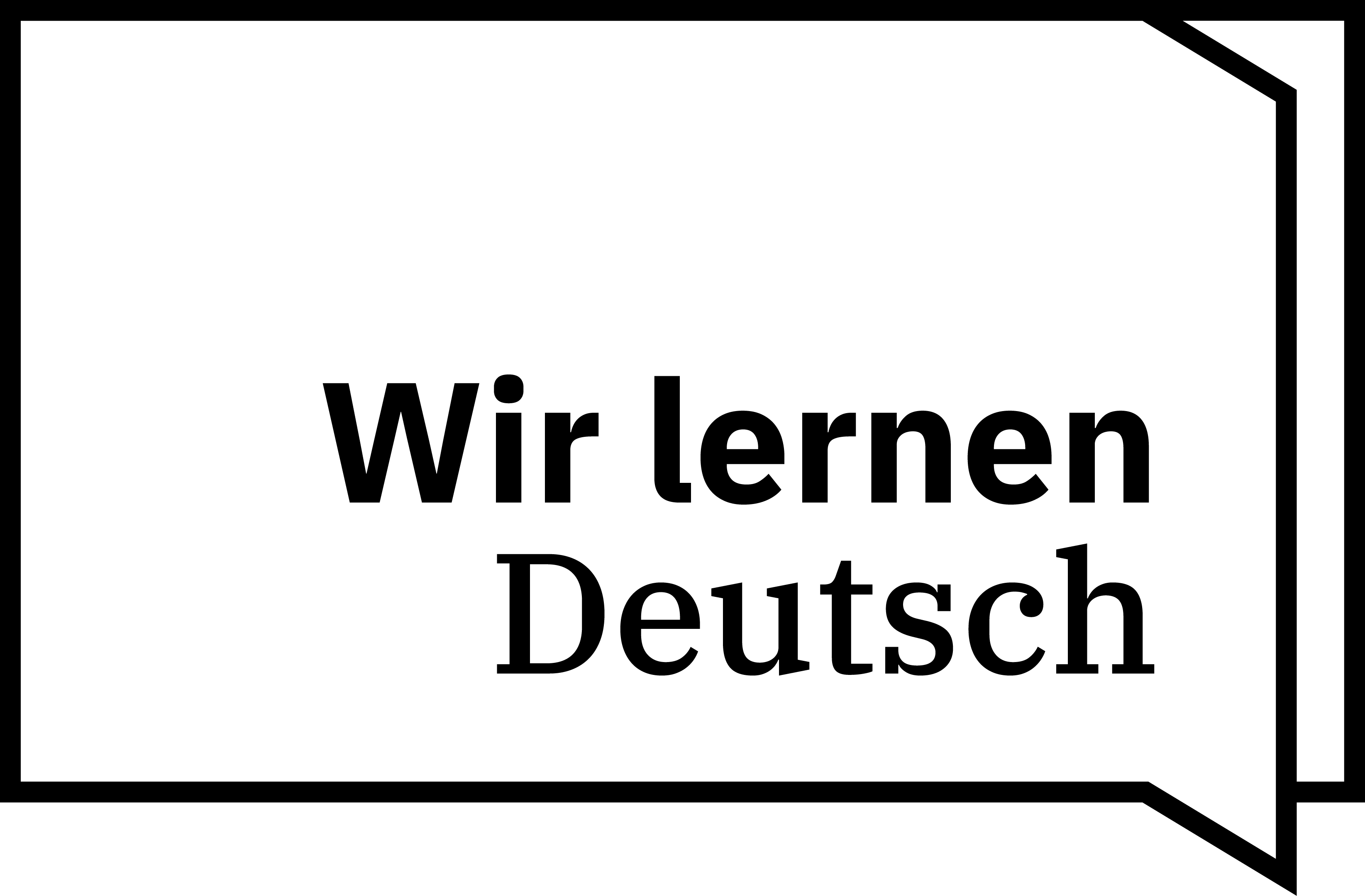 Logo von Wir lernen Deutsch, eine stilisierte Sprechblase